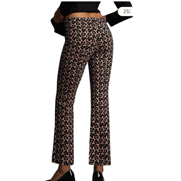 Maeve by Anthropologie The Margot Kick-Flare Cropped Brown Trousers sz XS - Picture 2 of 4
